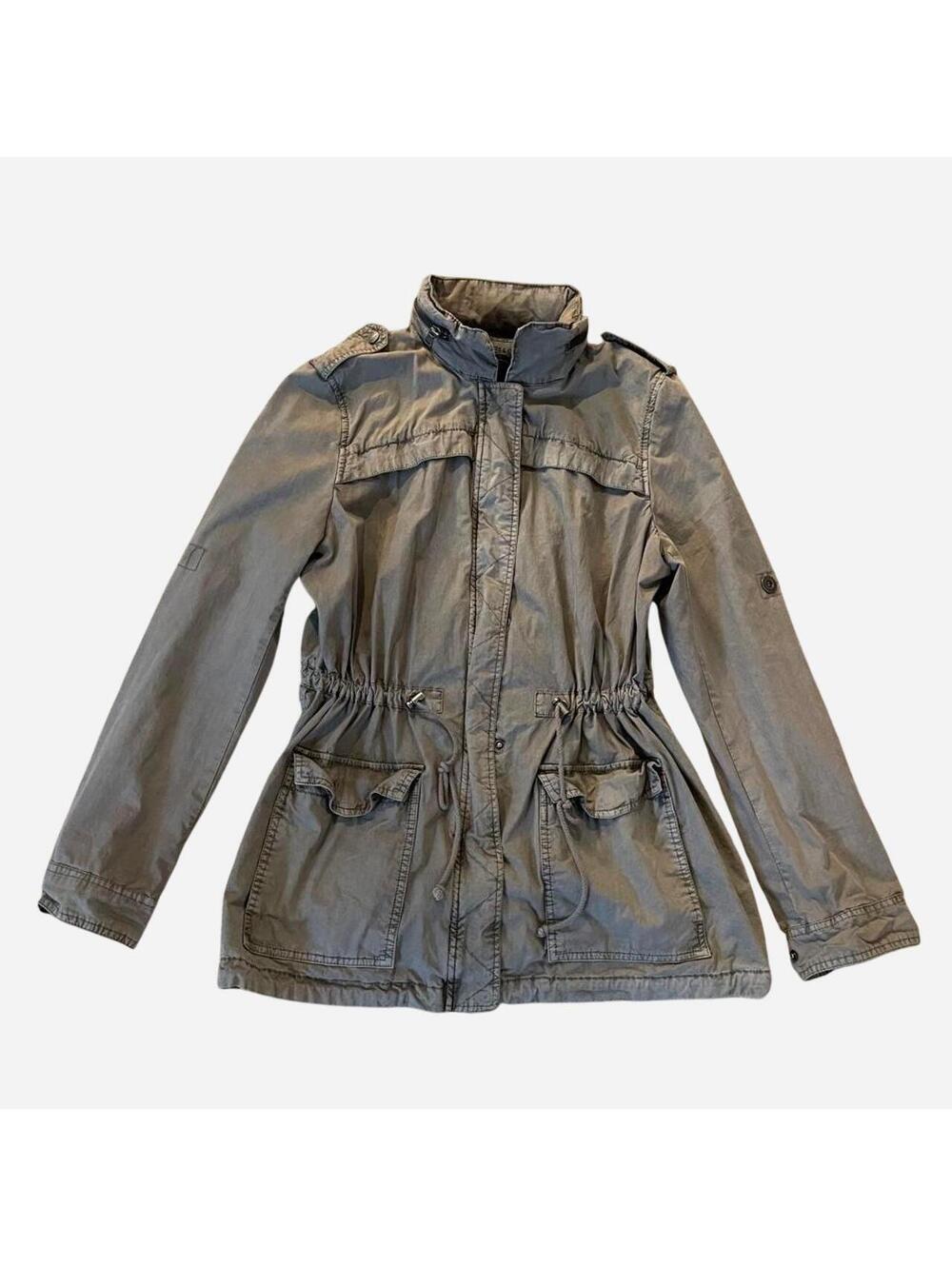 Levi's gray & khaki jacket with collapsible hoodie Womenโs Medium